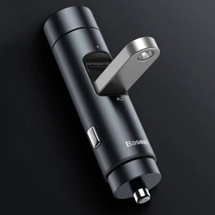 Baseus Energy Column Transmiter FM Bluetooth 5.0 ładowarka samochodowa 2x USB 3,1A QC3.0 srebrny (CCNLZ-0S) - Ładowarki samochodowe - miniaturka - grafika 12