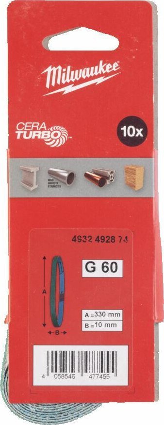 Milwaukee ENDLESS BELT 10mm x 330mm P 60 /10 pcs.