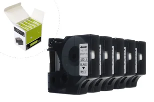 Taśma JetWorld Zamiennik Dymo D1 Czarny na Białym 12mm x 7m (5szt.) LM100, LM100+, LM200, LM300, LM400, LM420P, LM350, LM350D, LM360D, LM450D, LM260P, LM120P, LM500TS, LM160, LM210D, LM280, LM150, LM220 (45013) (S0720530) - Etykiety do drukarek - miniaturka - grafika 1
