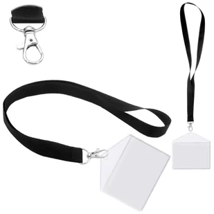 Identyfikator poziomy holder przezroczysty kieszonka 100x65mm + smycz 90cm - Przybory szkolne - miniaturka - grafika 1