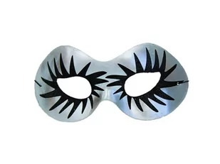 KRASZEK Maska Długie Rzęsy Srebrna Kraszek EKFM-11950 - Stroje karnawałowe - miniaturka - grafika 1