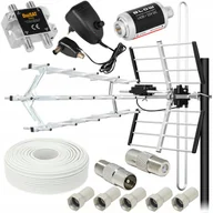 Anteny TV - ANTENA TV DVB-T2 MUX COMBO 200km ZESTAW 3TV +100m - miniaturka - grafika 1