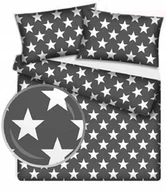 Pościel - pościel bawełna lux 160x220 + 2 poszewka B 351-1 duże gwiazdy na graficie - miniaturka - grafika 1