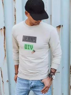 Bluza męska z nadrukiem beżowa Dstreet BX5375-L - Bluzy męskie - miniaturka - grafika 1
