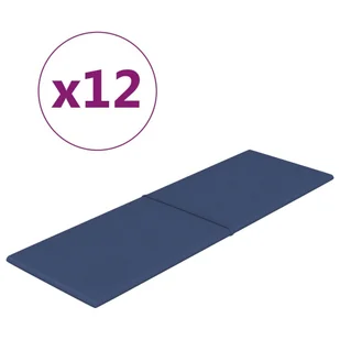 Panele ścienne, 12 szt., niebieskie, 90x30 cm, tkanina, 3,24 m² - Panele ścienne i boazeria - miniaturka - grafika 3