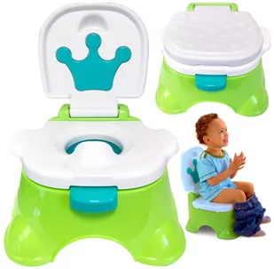 Nocnik wyciągany krzesełko dla dzieci toaleta z klapką podstawka 3w1 zielony u372 - Nocniki - miniaturka - grafika 1