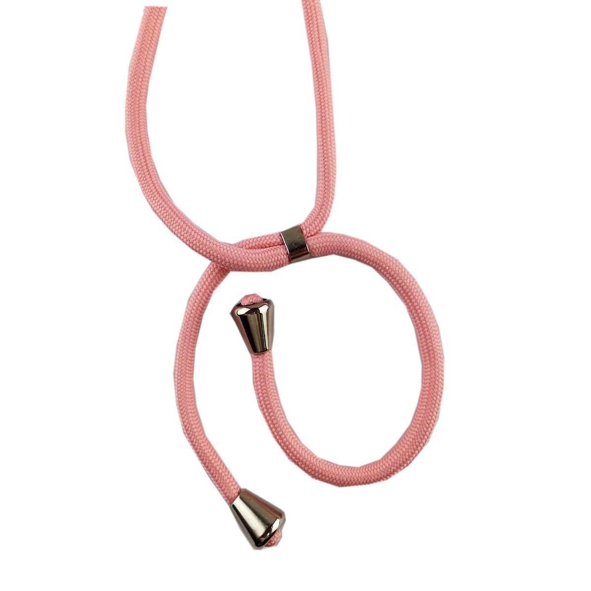 Etui na telefon komórkowy Apple iPhone z łańcuszkiem, smukłe etui na telefon komórkowy z paskiem na przewód, Do telefonu komórkowego: Apple iPhone 8 Plus (5,5 cala), Wybierz pasek: różowy