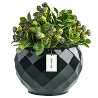 Donice - Doniczka osłonka ceramiczna kolor Grafitowy 15,5 cm H14,5 cm połysk - miniaturka - grafika 1