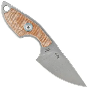 Nóż na szyję MKM Mikro 1 Natural Canvas Micarta, Stonewashed M390 by Jesper Voxnæs (MKMR01-NC) - Noże - miniaturka - grafika 3