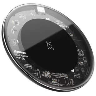 Baseus Ładowarka indukcyjna QI Simple 15W bezprzewodowa black WXJK-BA02 - Ładowarki do telefonów - miniaturka - grafika 1