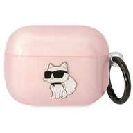 Akcesoria do słuchawek - Karl Lagerfeld KLAPHNCHTCP Airpods Pro cover różowy/pink Ikonik Choupette - miniaturka - grafika 1