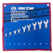 Zestawy narzędziowe - ZESTAW KLUCZY PŁASKO-OCZKOWYCH 9cz. 7 - 17mm, ETUI King Tony - miniaturka - grafika 1