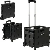 Torby i wózki na zakupy - Składany wózek na zakupy 45L kosz transportowy z teleskopową rączką Keeeper - miniaturka - grafika 1