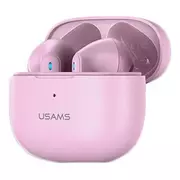 Słuchawki - Usams NX10 Series Dual Microfon różowe - miniaturka - grafika 1
