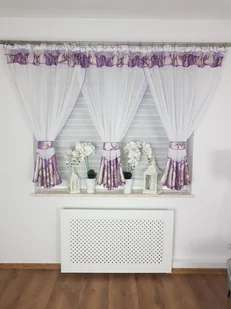 Firana gotowa "kokony" fioletowa, firana na taśmie do kuchni - Firany Firana gotowa "kokony" fioletowa, firana na taśmie do kuchni - Firany - miniaturka - grafika 1