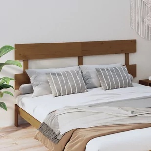 Lumarko Wezgłowie łóżka, brązowe, 204x3x81 cm, lite drewno sosnowe - Inne meble do sypialni - miniaturka - grafika 1