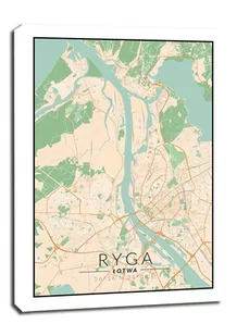 Ryga mapa kolorowa - obraz na płótnie Wymiar do wyboru: 61x91,5 cm - Obrazy i zdjęcia na płótnie - miniaturka - grafika 1