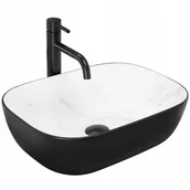 Umywalki - Rea Umywalka nablatowa Rea Belinda Black Calala mat - miniaturka - grafika 1