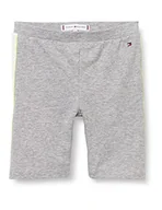 Spodenki damskie - Tommy Hilfiger Szorty rowerowe dla dziewcząt, jasnoszary (Light Grey Heather), 176 cm - miniaturka - grafika 1