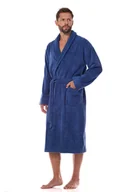 Szlafroki męskie - Szlafrok Cotton Long 2450 Navy - miniaturka - grafika 1