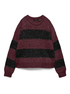 Vero Moda Sweter w kolorze bordowo-czarnym - Swetry damskie - miniaturka - grafika 1