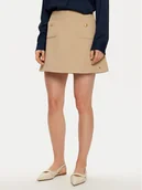 Spódnice - Tommy Hilfiger Spódnica mini WW0WW44994 Beżowy Regular Fit - miniaturka - grafika 1