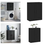 Szafki do salonu - vidaXL Szafka ścienna czarna 69,5x34x90 cm Materiał drewnopochodny - Szafka ścienna - Szafki ścienne - Szafka - Szafka do przechowywania - miniaturka - grafika 1