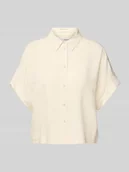 Bluzki damskie - Bluzka o kroju relaxed fit z mieszanki wiskozy i lnu model ‘VIVA’ - miniaturka - grafika 1