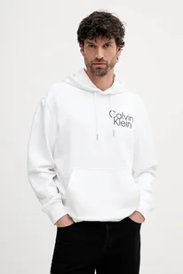 Calvin Klein bluza męska kolor biały z kapturem z nadrukiem LV04RC288G - Bluzy męskie - miniaturka - grafika 1