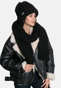 Czapka o grubym splocie chunky knit czarna / Fobya - Czapki damskie - miniaturka - grafika 1