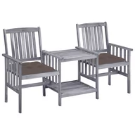 Meble ogrodowe - Lumarko Krzesła ogrodowe ze stolikiem i poduszkami, drewno akacjowe - miniaturka - grafika 1