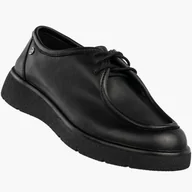 Półbuty damskie - Półbuty Damskie Skórzane Buty Eleganckie Sznurowane Maciejka Czarne Czarny 41 - miniaturka - grafika 1