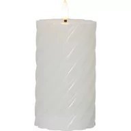 Lampy pozostałe - Biała woskowa świeca LED Star Trading Flamme Swirl, wys. 15 cm - miniaturka - grafika 1