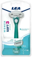 Maszynki do golenia i wkłady - Golarka ręczna z wymiennym wkładem Lea Maquinilla Woman Soft 3 Sensitive 1 szt (8410737004417) - miniaturka - grafika 1