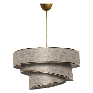 Lampa wisząca w beżowo-złotym kolorze z tekstylnym kloszem ø 40 cm Couper – Opviq lights - Lampy sufitowe - miniaturka - grafika 1