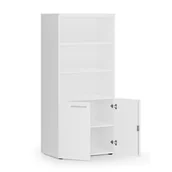 Szafy biurowe - Szafa biurowa z drzwiami niskimi PRIMO WHITE, 1781 x 800 x 500 mm, biały - miniaturka - grafika 1