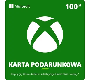 Karta podarunkowa Xbox 100 zł [kod aktywacyjny] Obecnie dostępne tylko w sklepach stacjonarnych RTV EURO AGD - Kody i doładowania cyfrowe - miniaturka - grafika 1