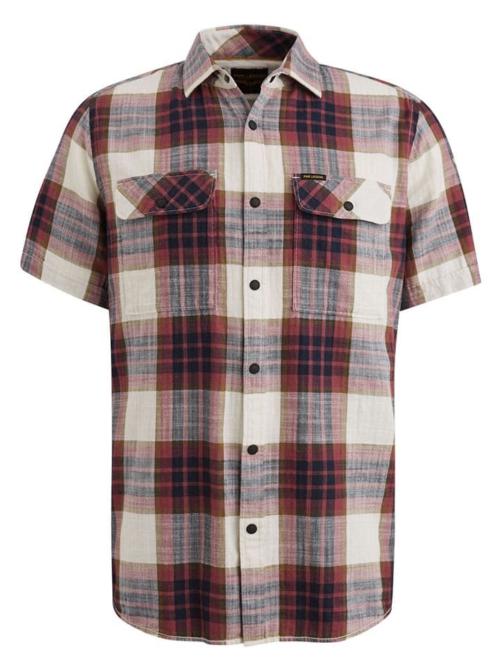PME Legend Koszula - Regular fit - w kolorze kremowo-czerwonym