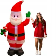 Ozdoby bożonarodzeniowe - Mikołaj Dmuchany Świecący Duży Pompowany Led 215Cm - miniaturka - grafika 1