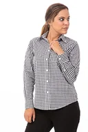 Koszule damskie - Uniform Works B217-XL damska koszula w kratkę, czarna - miniaturka - grafika 1