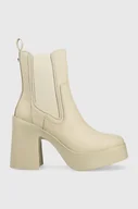 Botki damskie - Steve Madden sztyblety Climate damskie kolor beżowy na słupku - miniaturka - grafika 1