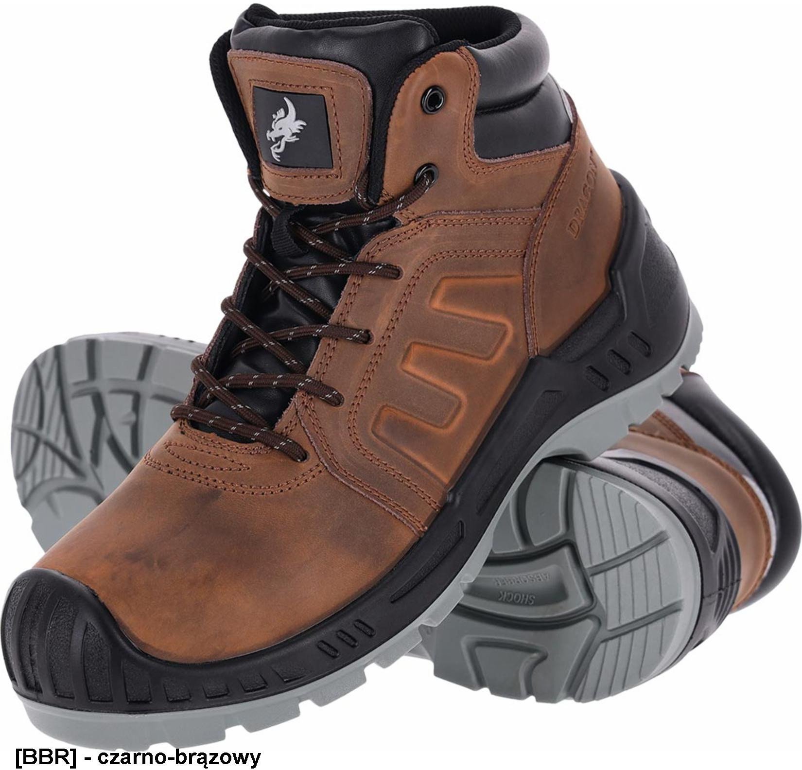 Trzewiki bezpieczny but męski skóra bydlęca elementy odblaskowe odeszwa antypoślizgowa olejoodporna antyelektrostatyczna poliuretan podwójna gęstoś BCTITAN-BRONCO S3S FO SR 40