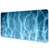 Podkładki na biurko - Podkładka na biurko Niebieskie pioruny 90x45 cm - miniaturka - grafika 1