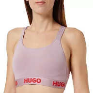 Biustonosze - HUGO Biustonosz damski, wyściełany, sportowy logo, Jasny/pastelowy fioletowy530, XL - miniaturka - grafika 1