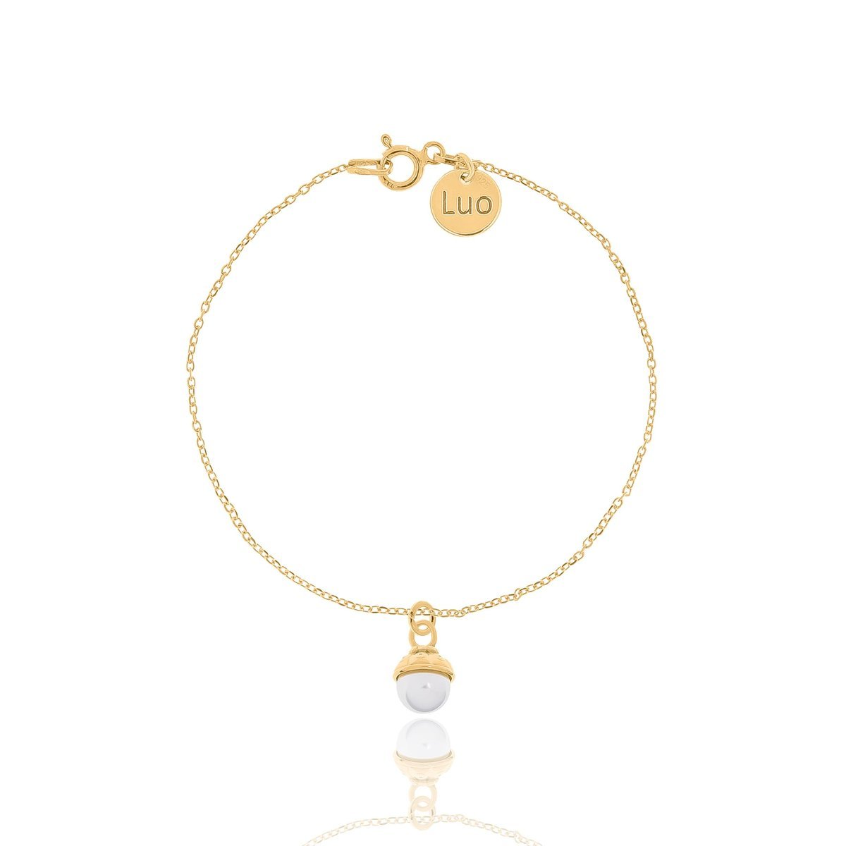 Bransoletka srebrna pozłacana z perłą