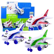 Samoloty i helikoptery - Samolot Pasażerski Na Baterie Światła Dźwięki Napęd Mix LEAN TOYS - miniaturka - grafika 1