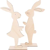 Dekoracje sali - WIELKANOCNY ZAJĄC 40cm 2szt ozdoby DEKORACJE figurki DREWNIANE na WIELKANOC - miniaturka - grafika 1