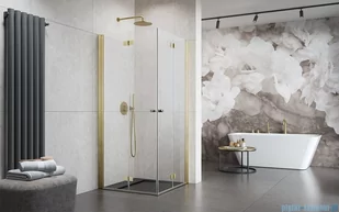Radaway Nes KDD B Brushed Gold kabina 90x100 szczotkowane złoto 10024090-99-01L/10024100-99-01R - Kabiny prysznicowe - miniaturka - grafika 3