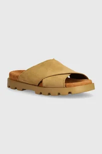 Camper klapki zamszowe Brutus Sandal damskie kolor brązowy na platformie K201321-017 - Klapki i japonki damskie - miniaturka - grafika 1