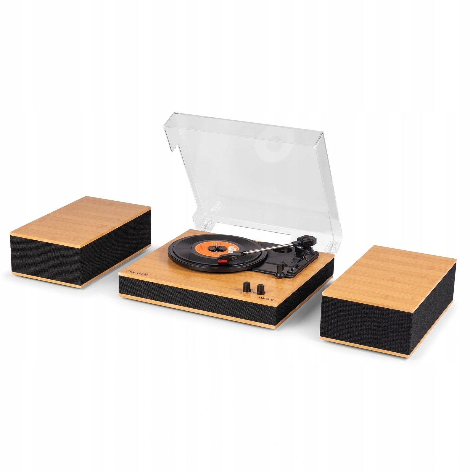 Audizio Gramofon z głośnikami i BT Tupelo jasne drewno one size